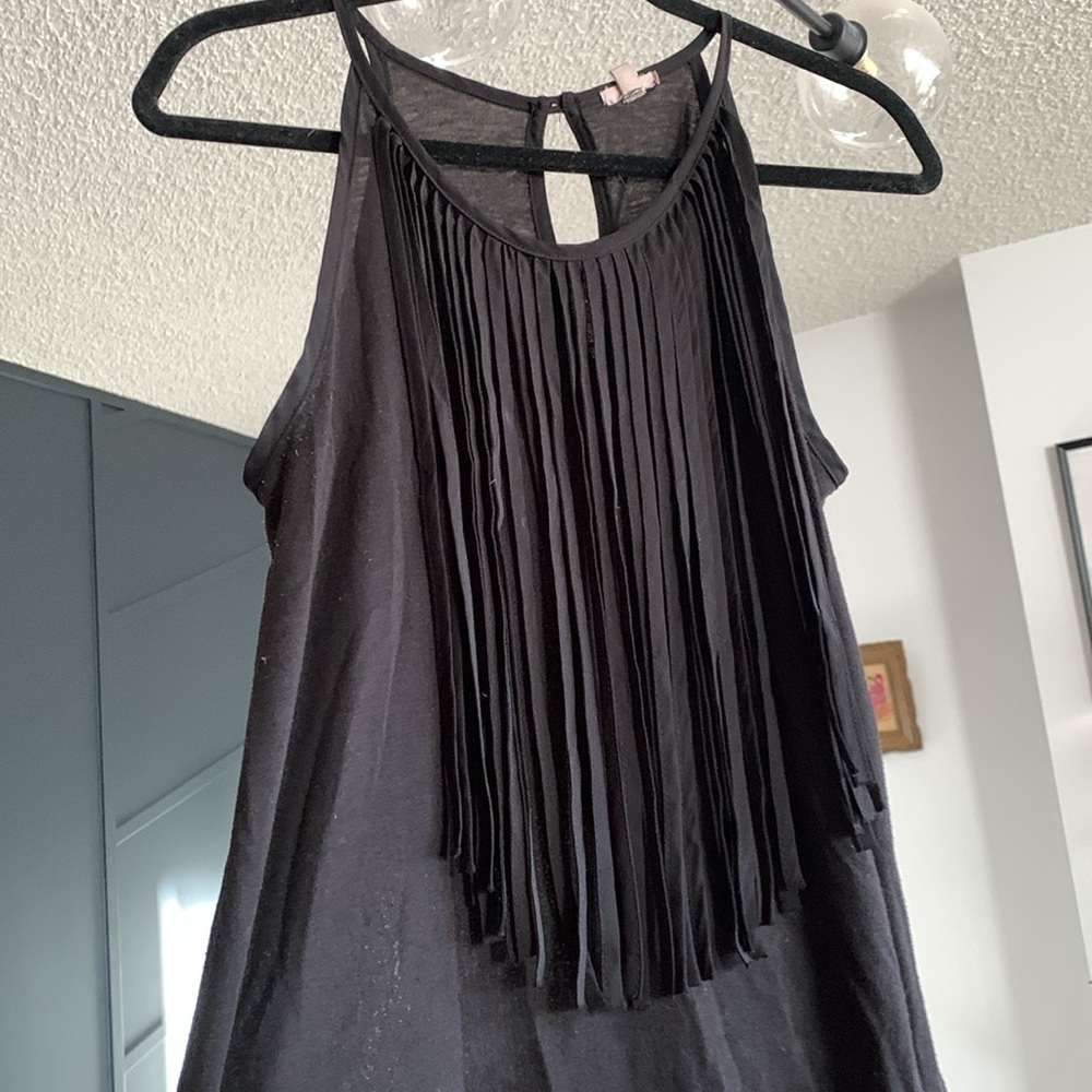 Black Fringe Tank - Picture 3 of 3